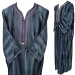 M3qs 005 Habibicollections Mens Moroccan 3 Quarter Sleeve Patterned Jubba Thobe 120244
