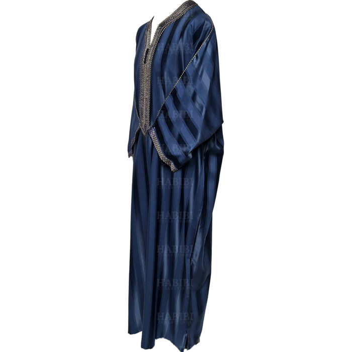 M3qs 007 Habibicollections Mens Moroccan 3 Quarter Sleeve Patterned Jubba Thobe 120655