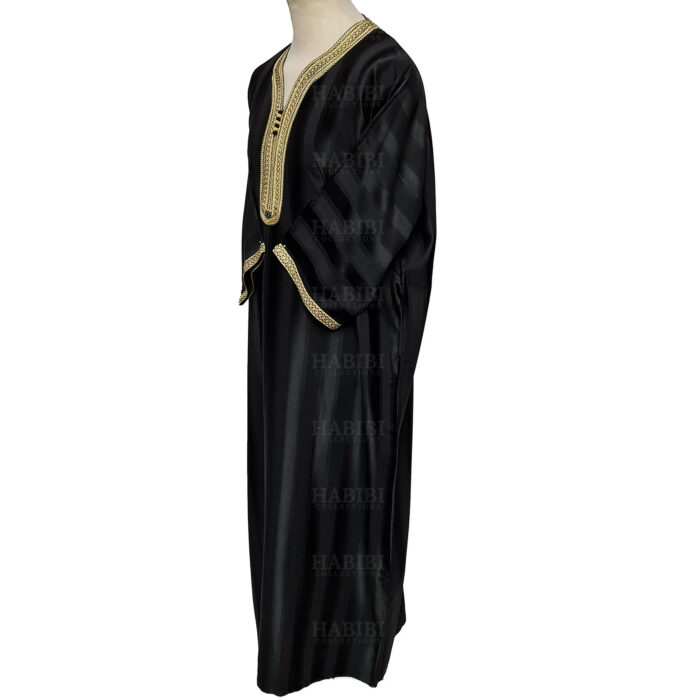 M3qs 014 Habibicollections Mens Moroccan 3 Quarter Sleeve Patterned Jubba Thobe 124842