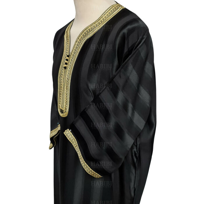 M3qs 014 Habibicollections Mens Moroccan 3 Quarter Sleeve Patterned Jubba Thobe 124846