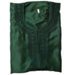 M3qs 80dhmwpc 20bb Moroccan Cotton Blend Dark Green 3 Quarter Sleeve Thobe Jubba Kandora Dishdasha (107)