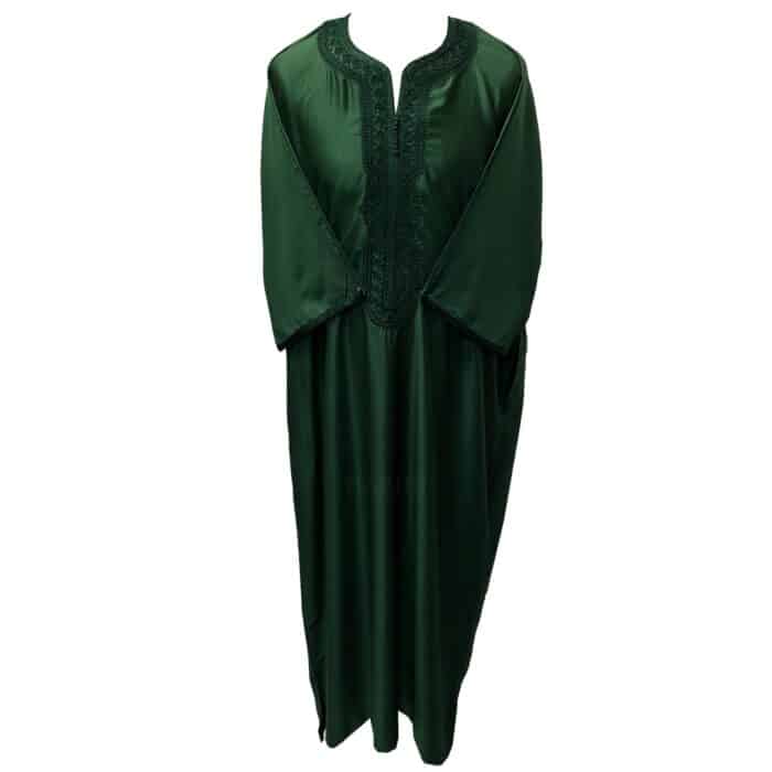 M3qs 80dhmwpc 20bb Moroccan Cotton Blend Dark Green 3 Quarter Sleeve Thobe Jubba Kandora Dishdasha (108)