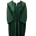 M3qs 80dhmwpc 20bb Moroccan Cotton Blend Dark Green 3 Quarter Sleeve Thobe Jubba Kandora Dishdasha (109)
