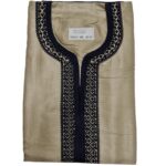 M3qs Azd 007 Moroccan Cotton Blend Beige 3 Quarter Sleeve Thobe Jubba Kandora Dishdasha (2)