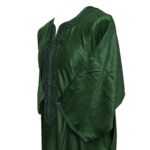 M3qs Azd 020 Moroccan Cotton Blend Dark Green 3 Quarter Sleeves Thobe Jubba Kandora Dishdasha0630 134448 (4)