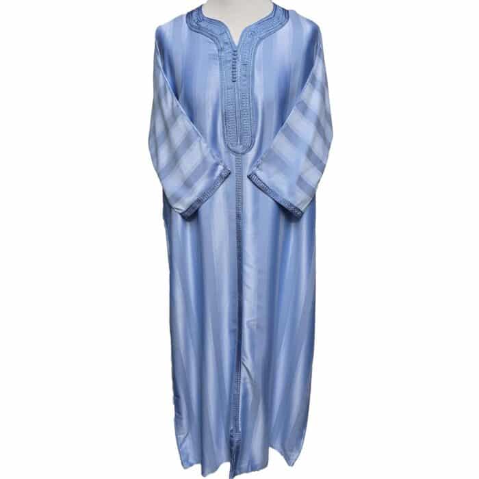 M3qs Azd 20cc Unisex Cotton Blend Blue 3 Quarter Sleeve Thobe Jubba Kandora Dishdasha (3)