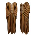 M3qs Azdbr 015 Men Moroccan Cotton Blend 3 Quarter Sleeves Thobe Jubba Kandora