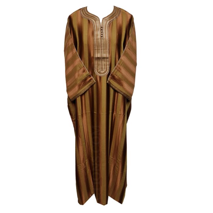 M3qs Azdbr 015 Men Moroccan Cotton Blend 3 Quarter Sleeves Thobe Jubba Kandora 200849