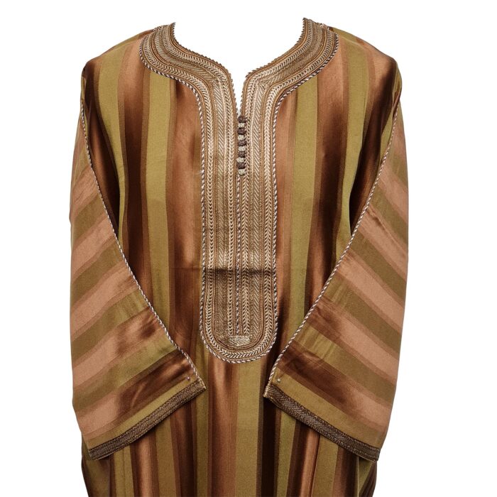 M3qs Azdbr 015 Men Moroccan Cotton Blend 3 Quarter Sleeves Thobe Jubba Kandora 200854