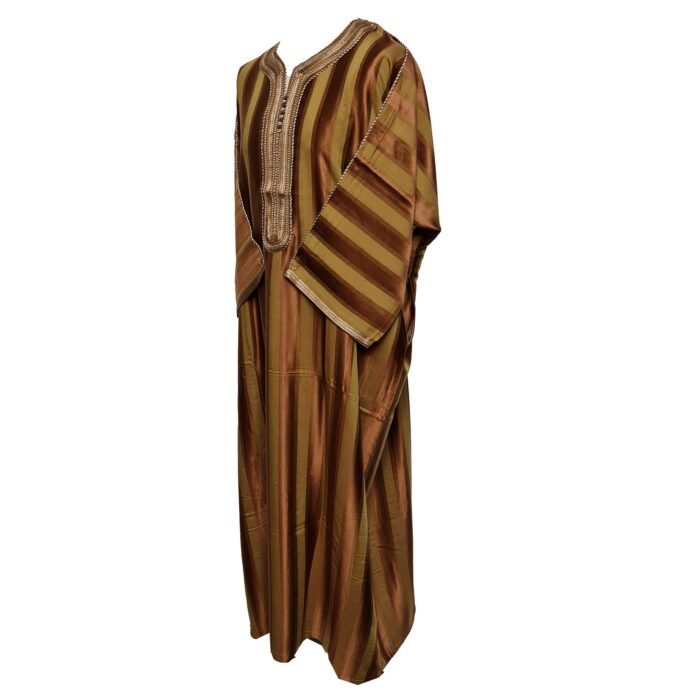 M3qs Azdbr 015 Men Moroccan Cotton Blend 3 Quarter Sleeves Thobe Jubba Kandora 200901