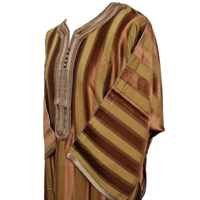 M3qs Azdbr 015 Men Moroccan Cotton Blend 3 Quarter Sleeves Thobe Jubba Kandora 200904