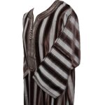 M3qs Azdbrn 002 Men Moroccan Cotton Blend 3 Quarter Sleeves Thobe Jubba Kandora 201105