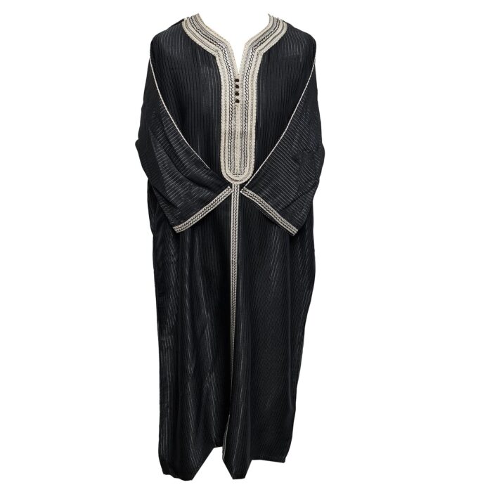 M3qs Azdfline 017 Men Moroccan Cotton Blend 3 Quarter Sleeves Thobe Jubba Kandora 185447