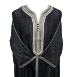 M3qs Azdfline 017 Men Moroccan Cotton Blend 3 Quarter Sleeves Thobe Jubba Kandora 185450
