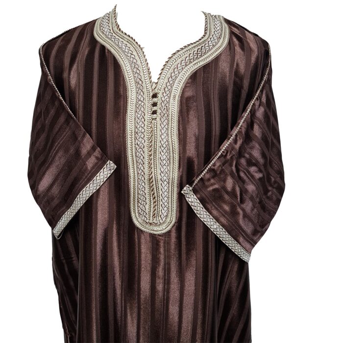 M3qs Azdfln 024f Men Moroccan Cotton Blend 3 Quarter Sleeves Thobe Jubba Kandora 191932