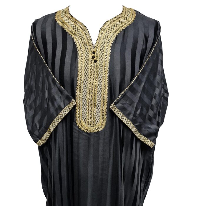 M3qs Azdflnblk 026h Men Moroccan Cotton Blend Short Sleeves Thobe Jubba Kandora 192622