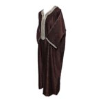 M3qs Azdflnbrwn 022c Men Moroccan Cotton Blend 3 Quarter Sleeves Thobe Jubba Kandora 185103