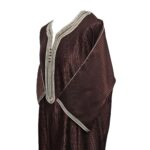 M3qs Azdflnbrwn 022c Men Moroccan Cotton Blend 3 Quarter Sleeves Thobe Jubba Kandora 185109