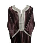M3qs Azdflnbrwn 023d Men Moroccan Cotton Blend 3 Quarter Sleeves Thobe Jubba Kandora 184944