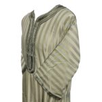 M3qs Azdlg 016 Men Moroccan Cotton Blend 3 Quarter Sleeves Thobe Jubba Kandora 201204