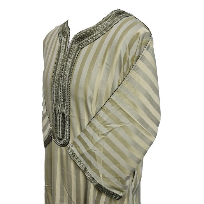 M3qs Azdlg 016 Men Moroccan Cotton Blend 3 Quarter Sleeves Thobe Jubba Kandora 201204