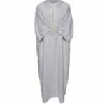 M3qs Azdwht 0026 Moroccan Cotton Blend White 3 Quarter Sleeves Thobe Jubba Kandorah Dishdasha (7)