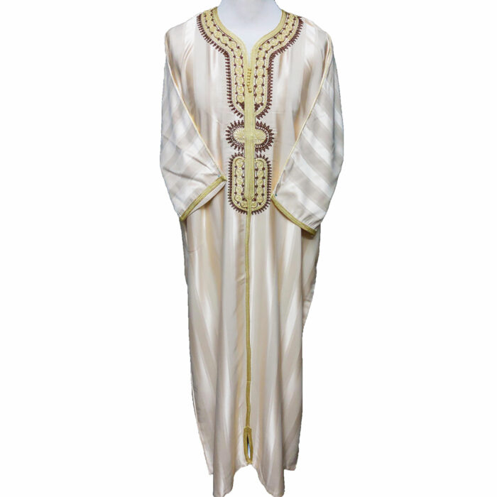 Moroccan 3-Quarter Sleeve Beige Thobe