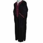 M3qs Bgman 005 Moroccan Cotton Blend Black 3 Quarter Sleeves Thobe Jubba Kandorah Dishdasha (4)