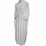 M3qs Bgmwht 001 Moroccan Polyestercotton Off White 3 Quarter Sleeves Thobe Jubba Kandorah Dishdasha (6)