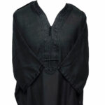 Moroccan Rich Cotton 3-Quarter Sleeve Black Thobe