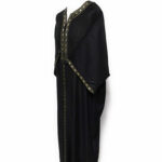 Moroccan Rich Cotton 3-Quarter Sleeve Black/Gold Thobe