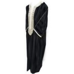 M3qs Blkofwt03 Men's Moroccan 3 Quarter Sleeve Black Striped Jubba Thobe Djellaba 200835 2752879462721503200