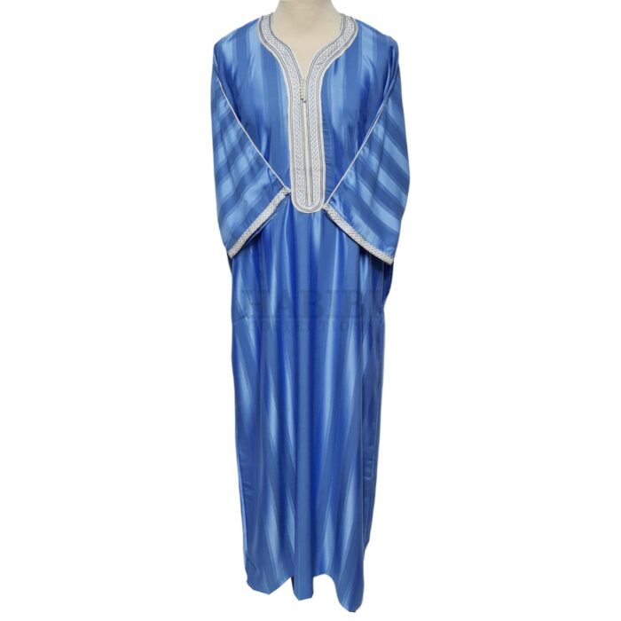 M3qs Blu 444lk Men’s Moroccan 3 Quarter Sleeve Cream Jubba Thobe Djellaba 222421