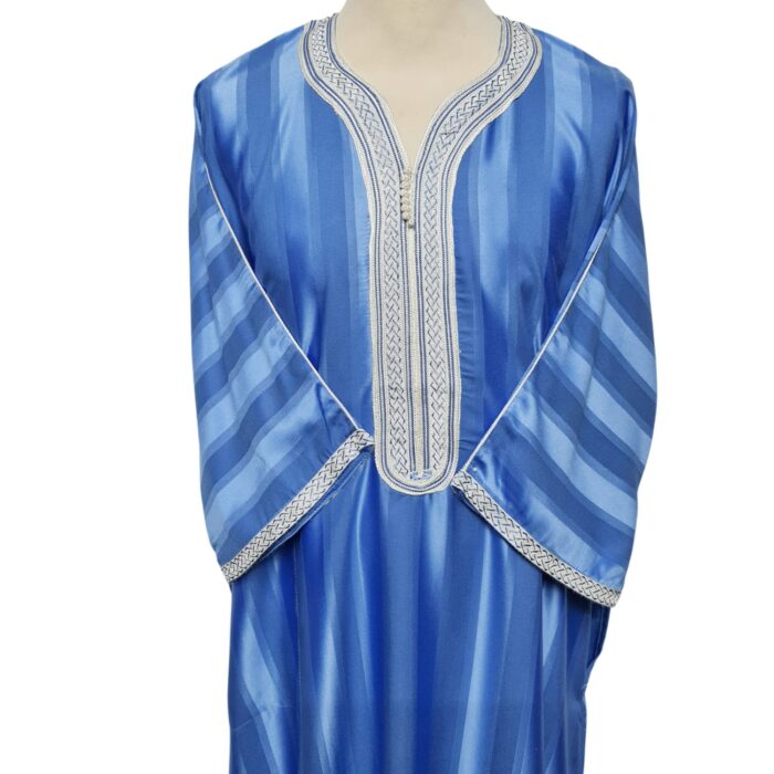M3qs Blu 444lk Men’s Moroccan 3 Quarter Sleeve Cream Jubba Thobe Djellaba 222426