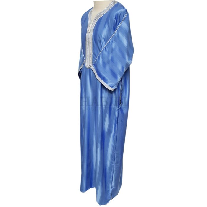 M3qs Blu 444lk Men’s Moroccan 3 Quarter Sleeve Cream Jubba Thobe Djellaba 222436