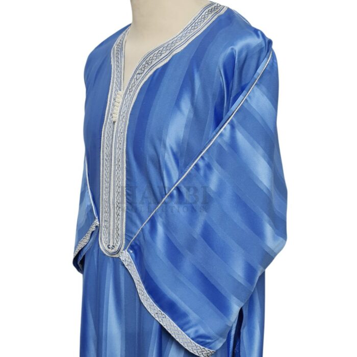 M3qs Blu 444lk Men’s Moroccan 3 Quarter Sleeve Cream Jubba Thobe Djellaba 222441