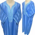 Moroccan 3/4 Sleeve Blue Thobe