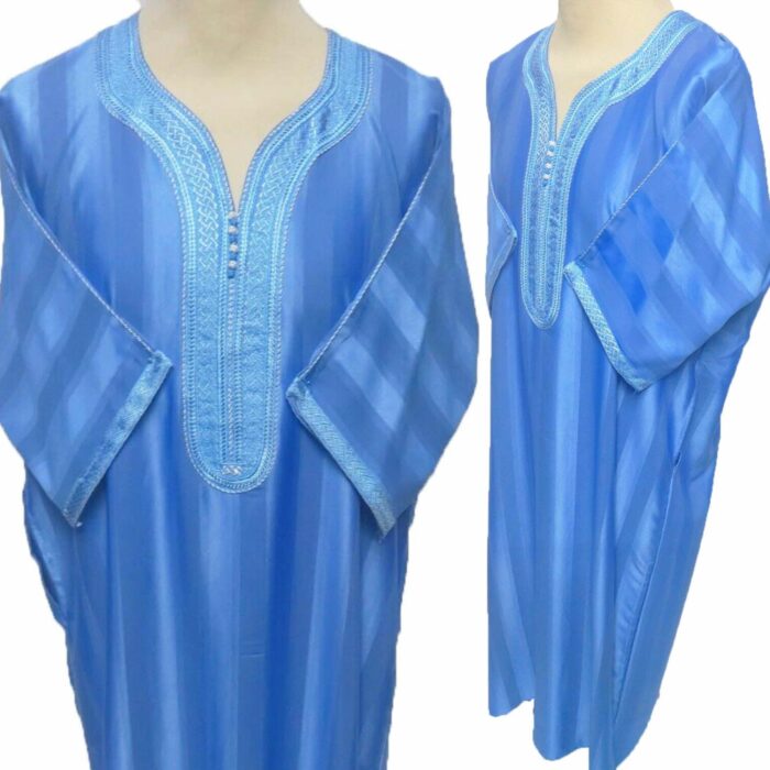 Moroccan 3/4 Sleeve Blue Thobe