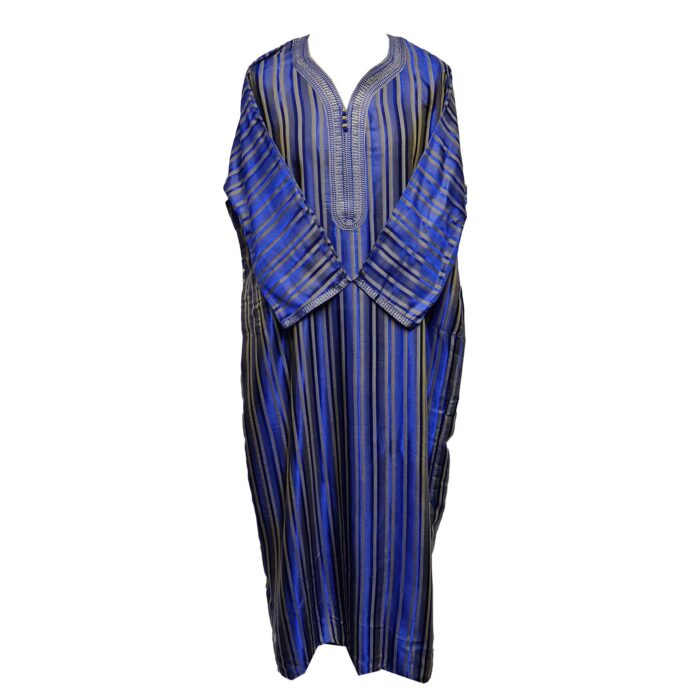 M3qs Blubrwn 0046 Moroccan Blue Cotton Blend Short Sleeve Thobe Jubba Dishdasha0103 190120