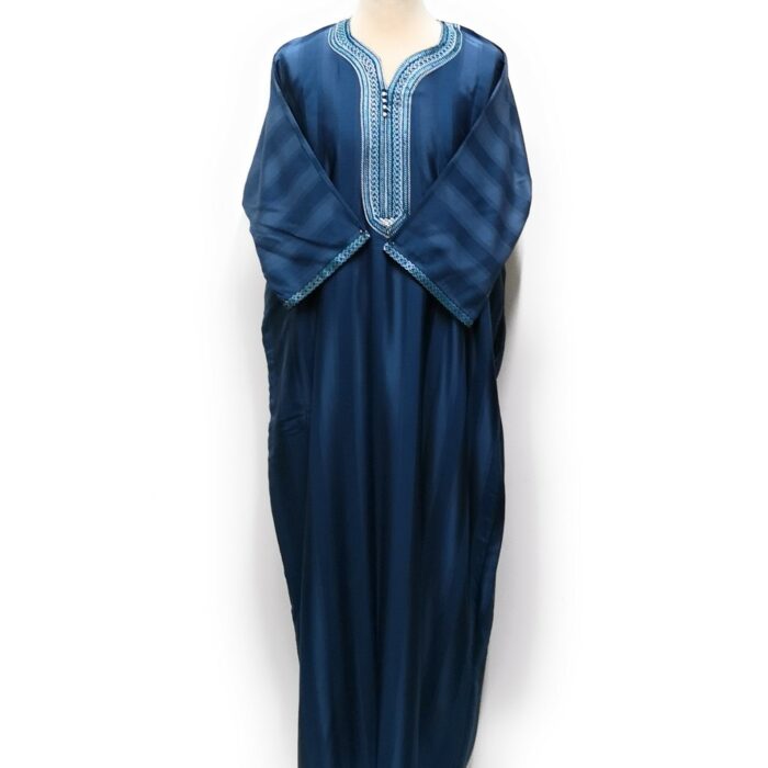 Moroccan Summer 3-Quarter Sleeve Thobe Blue