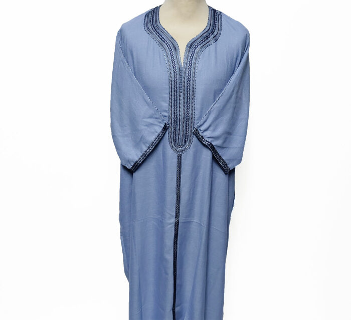Moroccan Summer 3-Quarter Sleeve Blue Thobe