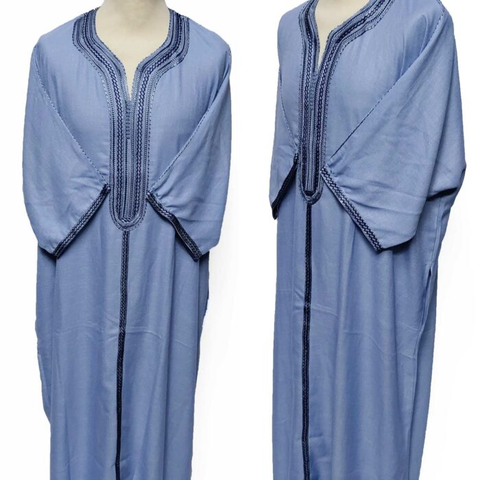Moroccan Summer 3-Quarter Sleeve Blue Thobe