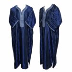 M3qs Blufnln 120 Moroccan Blue Cotton Blend Short Sleeve Thobe Jubba Dishdasha 190623