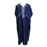 M3qs Blufnln 120 Moroccan Blue Cotton Blend Short Sleeve Thobe Jubba Dishdasha 190624