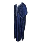 M3qs Blufnln 120 Moroccan Blue Cotton Blend Short Sleeve Thobe Jubba Dishdasha 190634