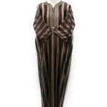 Moroccan Summer 3-Quarter Sleeve Brown & Gold Striped Thobe