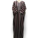 Moroccan Summer 3-Quarter Sleeve Brown & Grey Striped Thobe