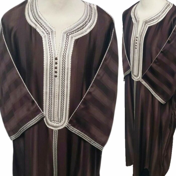 Moroccan Wide-Fit 3/4 Sleeve Brown Thobe