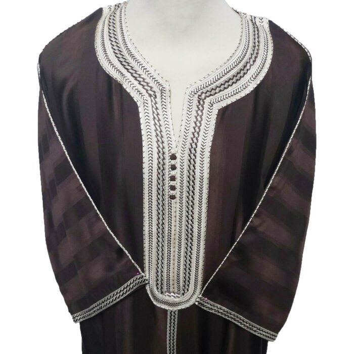 Moroccan Wide-Fit 3/4 Sleeve Brown Thobe