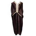 M3qs Brnfnln 118 Men Moroccan Brown Cotton Blend 3 Quarter Sleeve Thobe Jubba Dishdashabrnfnln118 (5)
